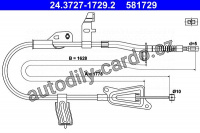 Lanko ruční brzdy ATE 24.3727-1729 (AT 581729)
