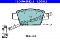 Sada brzdových destiček ATE 13.0470-3812 (AT LD3812)