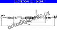 Lanko ruční brzdy ATE 24.3727-0011 (AT 580011)