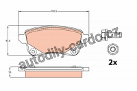 Sada brzdových destiček, kotoučová brzda TRW GDB2082