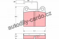 Sada brzdových destiček TRW GDB1252 - ALFA ROMEO 75