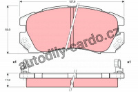 Sada brzdových destiček TRW GDB1179 - SUBARU LEGACY, IMPREZA