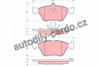 Sada brzdových destiček TRW GDB1166 - OPEL OMEGA