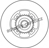 Brzdový kotouč TRW DF6045BS - RENAULT CLIO II -02 /+ES P/ /238x8mm/ s ložiskem