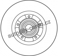 Brzdový kotouč TRW DF6044BS - RENAULT LAGUNA III 07- / 300x11mm/ s ložiskem