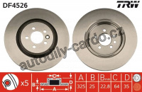 Brzdový kotouč TRW DF4526 - MG ZT 01-
