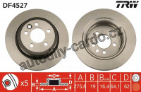 Brzdový kotouč TRW DF4527 - MG ZT 03-