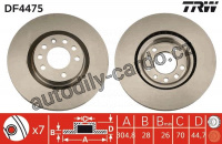Brzdový kotouč TRW DF4475 - FIAT CROMA