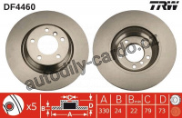 Brzdový kotouč TRW DF4460 - BMW 3 E90 05-