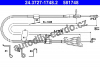 Lanko ruční brzdy ATE 24.3727-1748 (AT 581748)