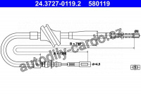 Lanko ruční brzdy ATE 24.3727-0119 (AT 580119)