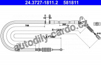Lanko ruční brzdy ATE 24.3727-1811 (AT 581811)