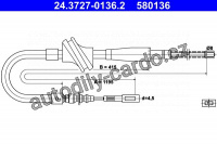 Lanko ruční brzdy ATE 24.3727-0136 (AT 580136)