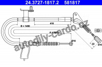 Lanko ruční brzdy ATE 24.3727-1817 (AT 581817)