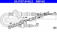Lanko ruční brzdy ATE 24.3727-0142 (AT 580142)