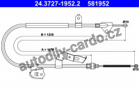Lanko ruční brzdy ATE 24.3727-1952 (AT 581952)