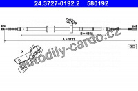 Lanko ruční brzdy ATE 24.3727-0192 (AT 580192)