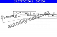 Lanko ruční brzdy ATE 24.3727-0206 (AT 580206)