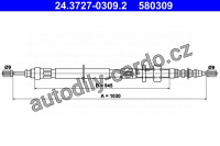 Lanko ruční brzdy ATE 24.3727-0309 (AT 580309)