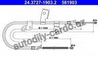 Lanko ruční brzdy ATE 24.3727-1903 (AT 581903)
