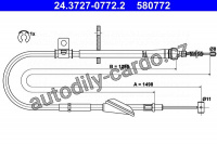 Lanko ruční brzdy ATE 24.3727-0772 (AT 580772)