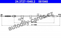 Lanko ruční brzdy ATE 24.3727-1940 (AT 581940)