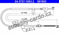 Lanko ruční brzdy ATE 24.3727-1953 (AT 581953)