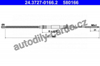 Lanko ruční brzdy ATE 24.3727-0166 (AT 580166)