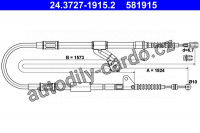 Lanko ruční brzdy ATE 24.3727-1915 (AT 581915)