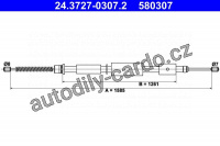 Lanko ruční brzdy ATE 24.3727-0307 (AT 580307)