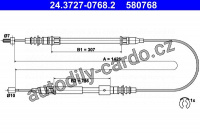 Lanko ruční brzdy ATE 24.3727-0768 (AT 580768)