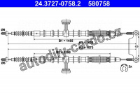 Lanko ruční brzdy ATE 24.3727-0758 (AT 580758)