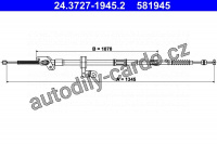 Lanko ruční brzdy ATE 24.3727-1945 (AT 581945)