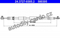 Lanko ruční brzdy ATE 24.3727-0305 (AT 580305)