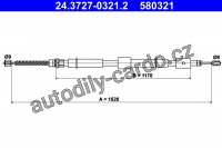 Lanko ruční brzdy ATE 24.3727-0321 (AT 580321)