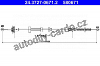 Lanko ruční brzdy ATE 24.3727-0671 (AT 580671)