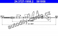 Lanko ruční brzdy ATE 24.3727-1958 (AT 581958)