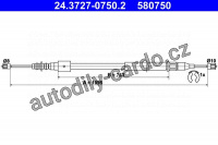 Lanko ruční brzdy ATE 24.3727-0750 (AT 580750)