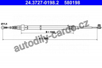 Lanko ruční brzdy ATE 24.3727-0198 (AT 580198)