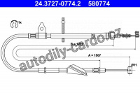 Lanko ruční brzdy ATE 24.3727-0774 (AT 580774)