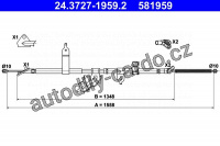 Lanko ruční brzdy ATE 24.3727-1959 (AT 581959)