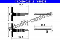 Sada příslušenství, obložení kotoučové brzdy ATE 13.0460-0231 (AT 610231)