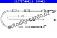 Lanko ruční brzdy ATE 24.3727-1922 (AT 581922)