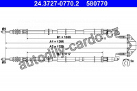 Lanko ruční brzdy ATE 24.3727-0770 (AT 580770)