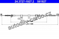 Lanko ruční brzdy ATE 24.3727-1927 (AT 581927)