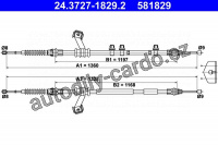 Lanko ruční brzdy ATE 24.3727-1829 (AT 581829)