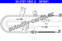 Lanko ruční brzdy ATE 24.3727-1921 (AT 581921)