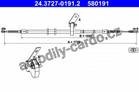 Lanko ruční brzdy ATE 24.3727-0191 (AT 580191)