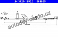 Lanko ruční brzdy ATE 24.3727-1955 (AT 581955)