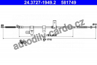 Lanko ruční brzdy ATE 24.3727-1949 (AT 581949)